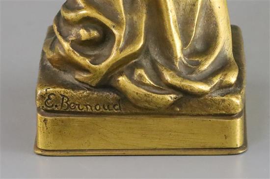 Eugene Bernoud (19th C.). A bronze and ivory figure of La Liseuse, 10.25in.